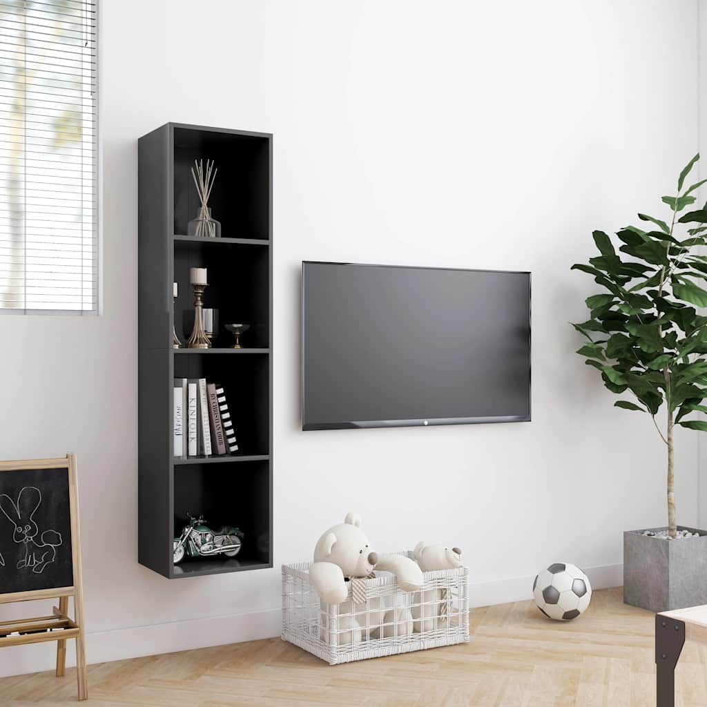 Βιβλιοθήκη/Έπιπλο Τηλεόρασης Γκρι 143 x 30 x 36 εκ.