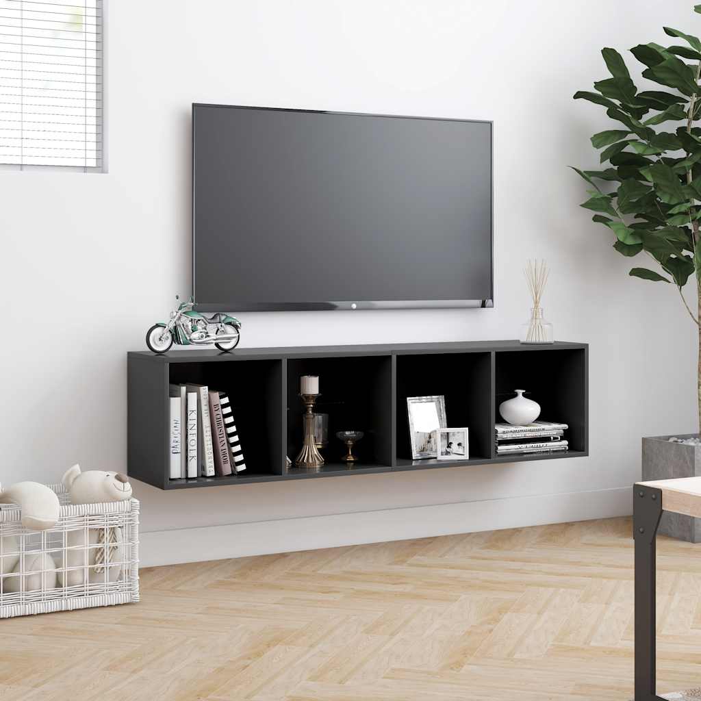 Βιβλιοθήκη/Έπιπλο Τηλεόρασης Γκρι 143 x 30 x 36 εκ.