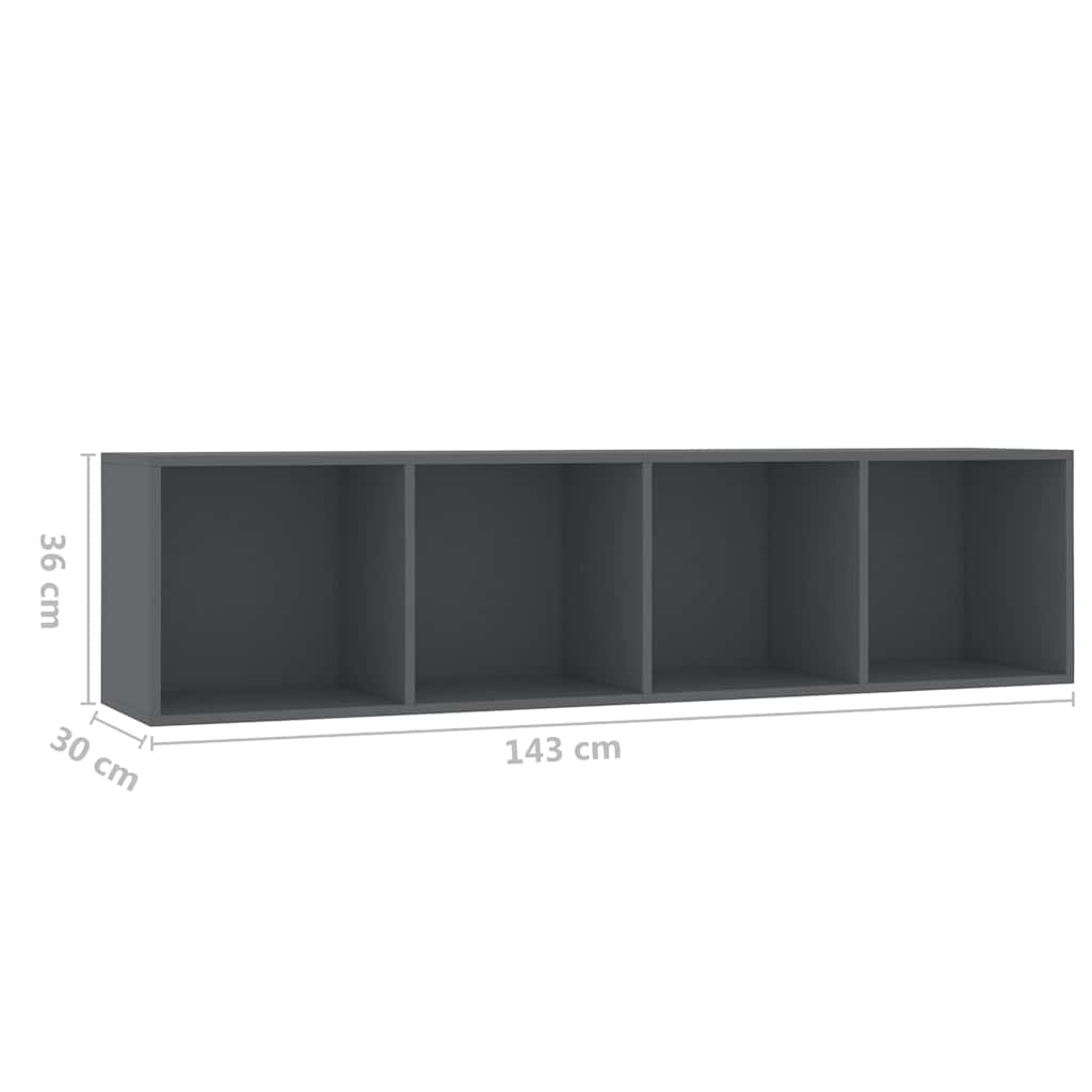 Βιβλιοθήκη/Έπιπλο Τηλεόρασης Γκρι 143 x 30 x 36 εκ.