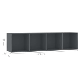 Βιβλιοθήκη/Έπιπλο Τηλεόρασης Γκρι 143 x 30 x 36 εκ.