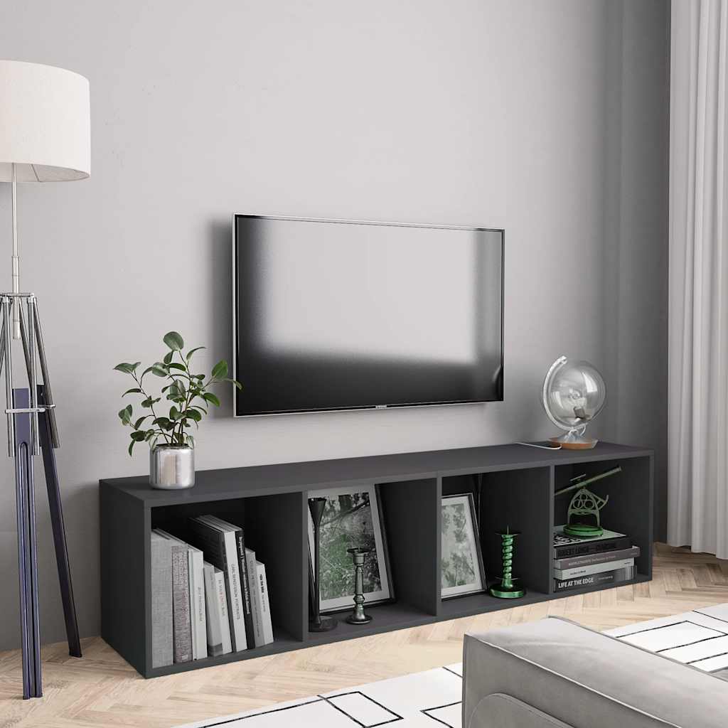 Βιβλιοθήκη/Έπιπλο Τηλεόρασης Γκρι 143 x 30 x 36 εκ.