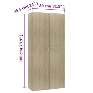 Παπουτσοθήκη Sonoma Δρυς 80 x 35,5 x 180 εκ. από Επεξ. Ξύλο - Pakobazaar