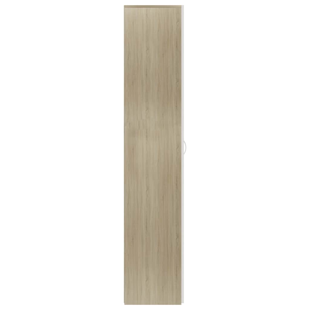 Παπουτσοθήκη Λευκή / Sonoma Δρυς 80x35,5x180 εκ. Επεξ. Ξύλο