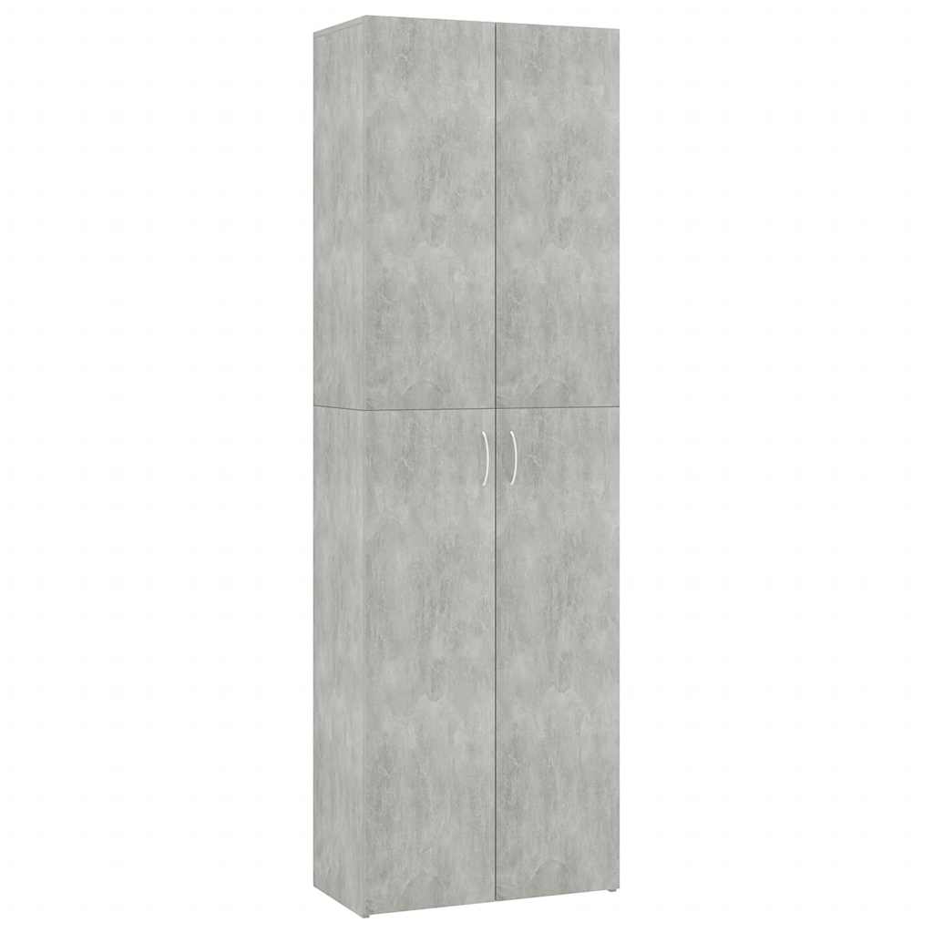 Ντουλάπα Γραφείου Γκρι Σκυροδέματος 60x32x190 εκ. Επεξ. Ξύλο - Pakobazaar