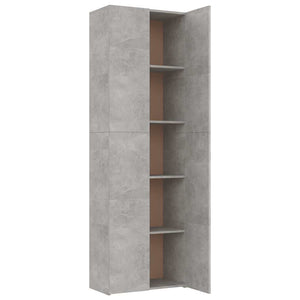 Ντουλάπα Γραφείου Γκρι Σκυροδέματος 60x32x190 εκ. Επεξ. Ξύλο - Pakobazaar