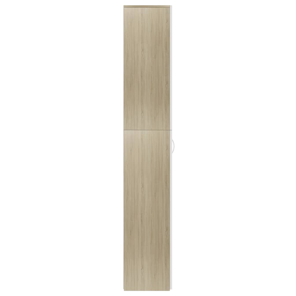 Ντουλάπα Γραφείου Λευκή/Sonoma Δρυς 60x32x190 εκ. Μοριοσανίδα