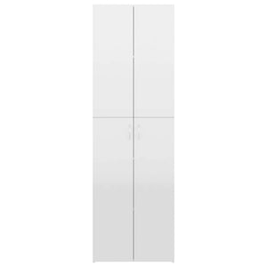 Ντουλάπα Γραφείου Γυαλιστερό Λευκό 60x32x190 εκ. Επεξ. Ξύλο