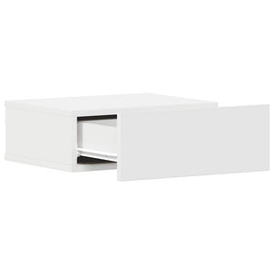 Κομοδίνα Κρεμαστά 2 τεμ. Λευκά 40 x 30 x 15 εκ. Επεξ. Ξύλο