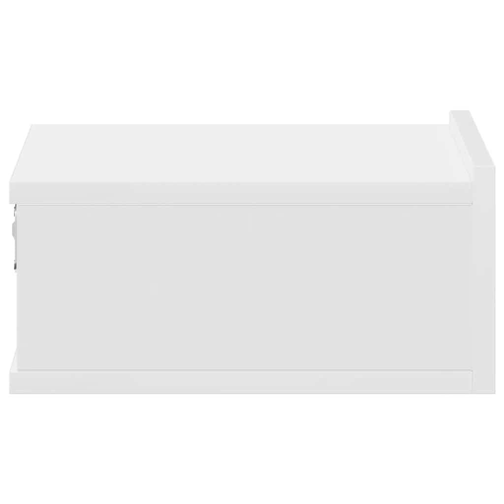 Κομοδίνα Κρεμαστά 2 τεμ. Λευκά 40 x 30 x 15 εκ. Επεξ. Ξύλο