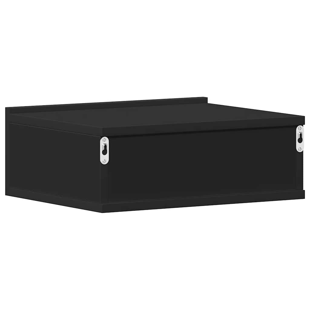 Κομοδίνα Κρεμαστά 2 τεμ. Μαύρα 40x30x15 εκ. από Επεξ. Ξύλο - Pakobazaar