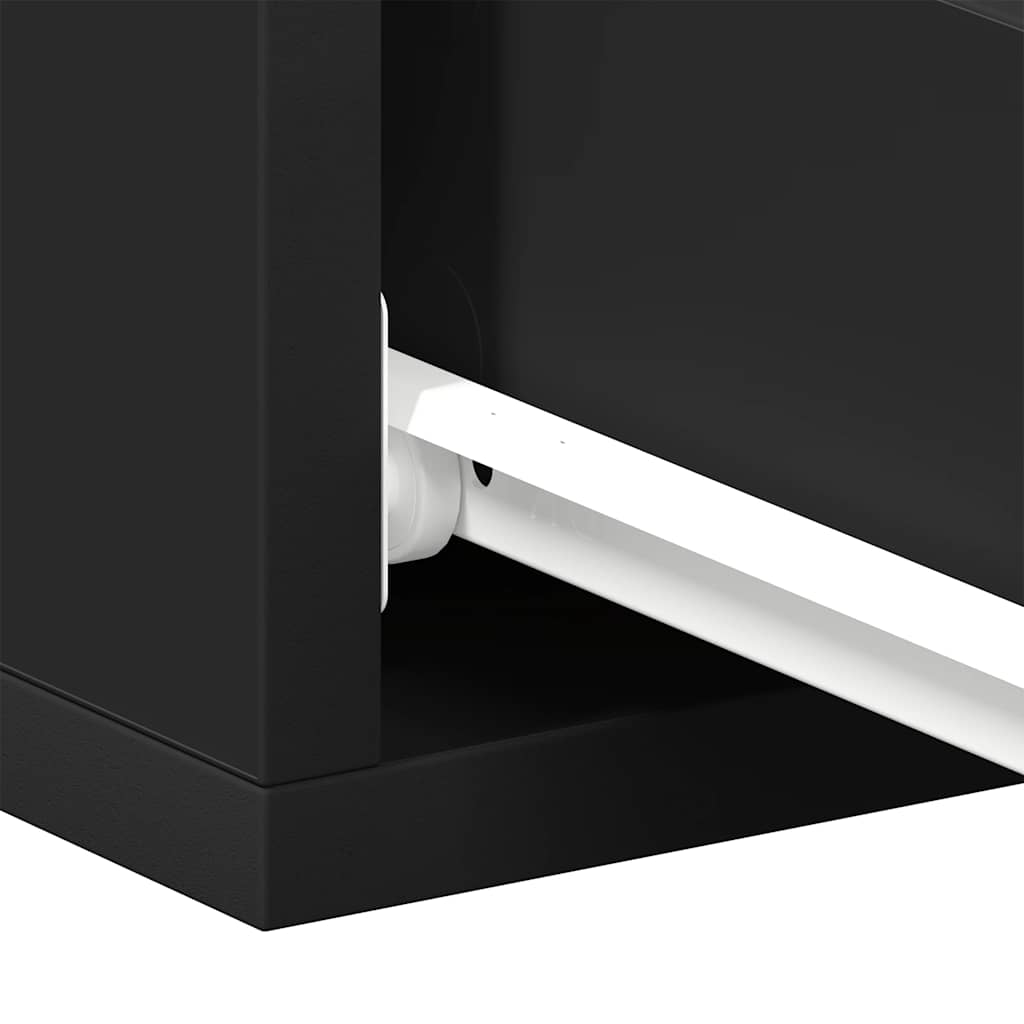 Κομοδίνα Κρεμαστά 2 τεμ. Μαύρα 40x30x15 εκ. από Επεξ. Ξύλο - Pakobazaar