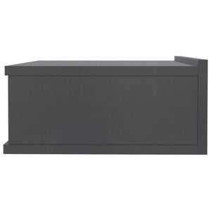 Κομοδίνα Κρεμαστά 2τεμ. Γκρι 40x30x15εκ. από Επεξεργασμένο Ξύλο