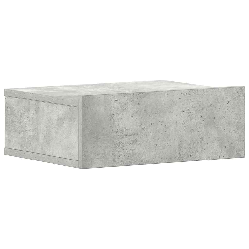 Κομοδίνο Κρεμαστό Γκρι Σκυροδέματος 40x30x15 εκ. από Επεξ. Ξύλο - Pakobazaar