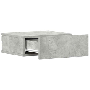 Κομοδίνο Κρεμαστό Γκρι Σκυροδέματος 40x30x15 εκ. από Επεξ. Ξύλο - Pakobazaar
