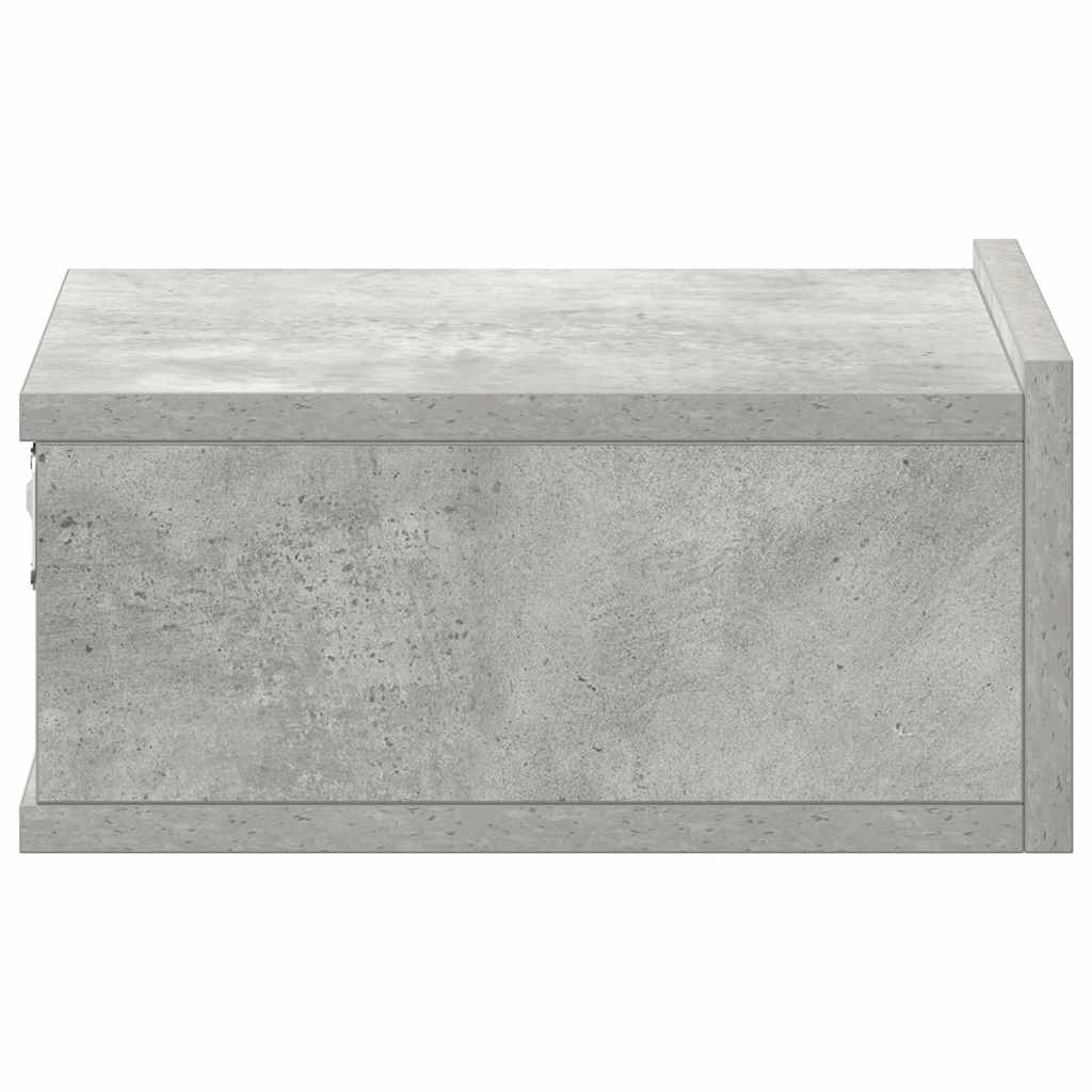 Κομοδίνο Κρεμαστό Γκρι Σκυροδέματος 40x30x15 εκ. από Επεξ. Ξύλο - Pakobazaar