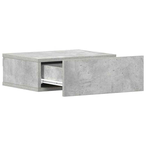 Κομοδίνα Κρεμαστά 2τεμ. Γκρι Σκυροδ. 40x30x15εκ. από Επεξ. Ξύλο - Pakobazaar