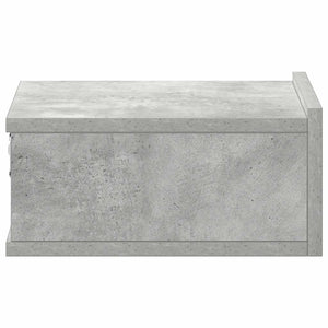 Κομοδίνα Κρεμαστά 2τεμ. Γκρι Σκυροδ. 40x30x15εκ. από Επεξ. Ξύλο - Pakobazaar