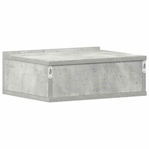 Κομοδίνα Κρεμαστά 2τεμ. Γκρι Σκυροδ. 40x30x15εκ. από Επεξ. Ξύλο - Pakobazaar