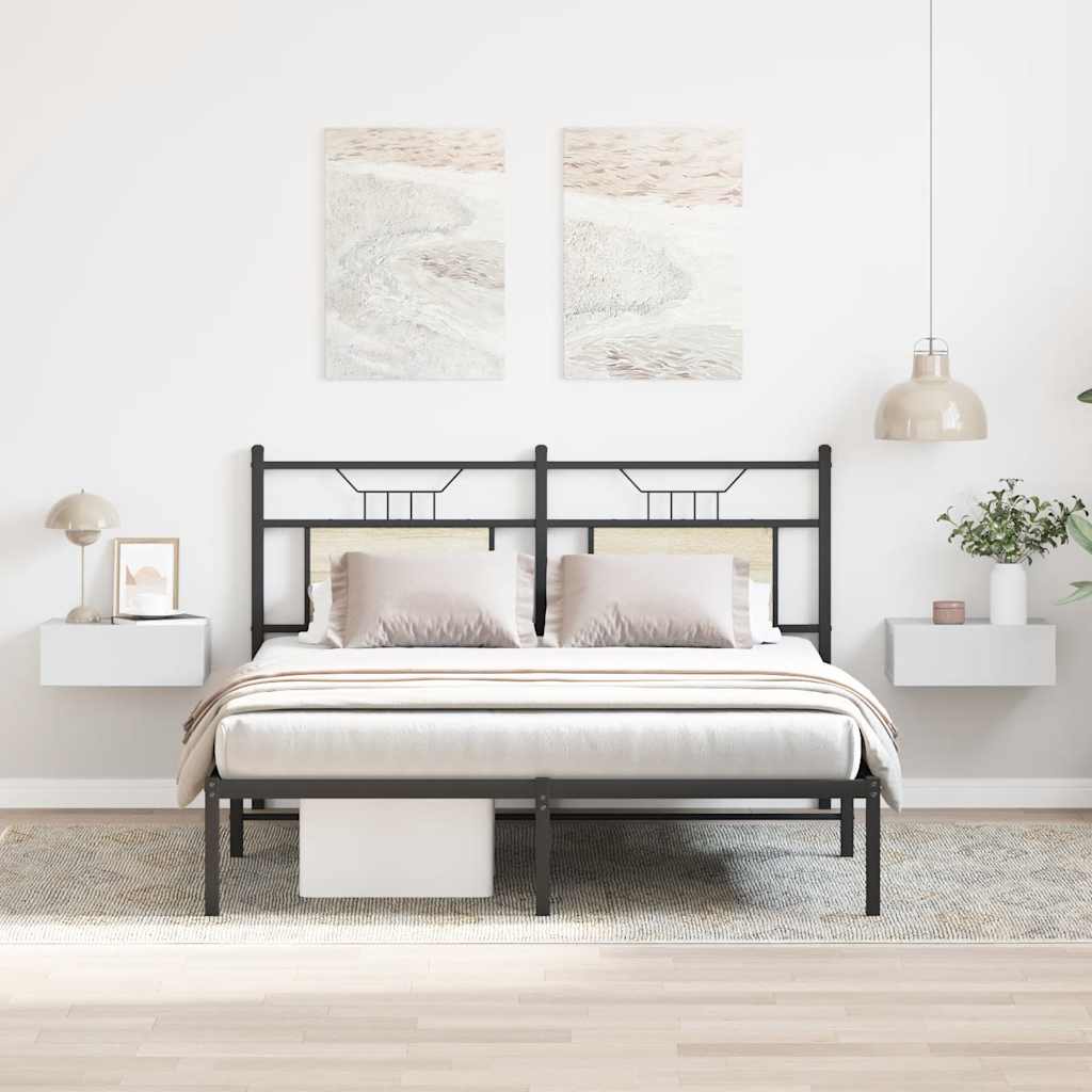Κομοδίνα Κρεμαστά 2 τεμ. Γυαλ. Λευκό 40x30x15εκ. από Επεξ. Ξύλο