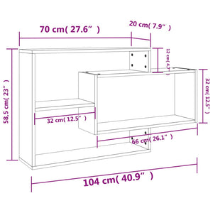 Ραφιέρα Τοίχου Χρώμα Sonoma Δρυς 104x20x58,5 εκ. από Επεξ. Ξύλο