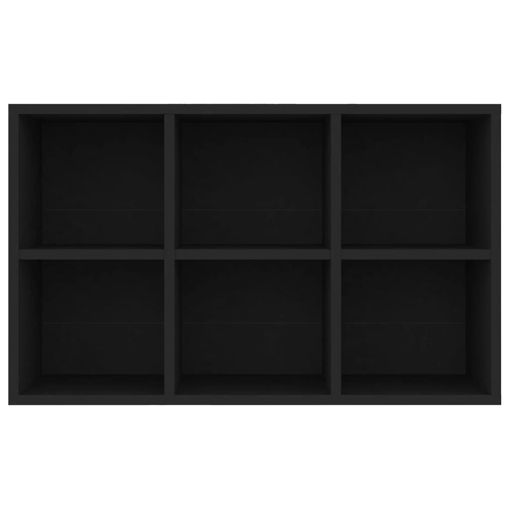 Ραφιέρα / Βιβλιοθήκη Μαύρη 66x30x98 εκ. από Επεξεργασμένο Ξύλο
