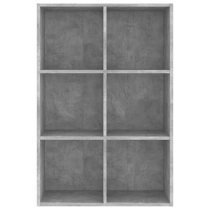 Ραφιέρα/Βιβλιοθήκη Γκρι Σκυροδέματος 66x30x98 εκ. Επεξ. Ξύλο