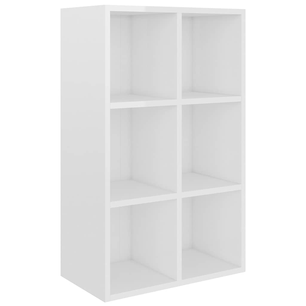 Ραφιέρα/Βιβλιοθήκη Γυαλιστερό Λευκό 66x30x98 εκ. Επεξ. Ξύλο - Pakobazaar