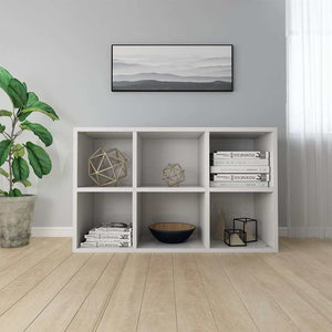 Ραφιέρα/Βιβλιοθήκη Γυαλιστερό Λευκό 66x30x98 εκ. Επεξ. Ξύλο - Pakobazaar
