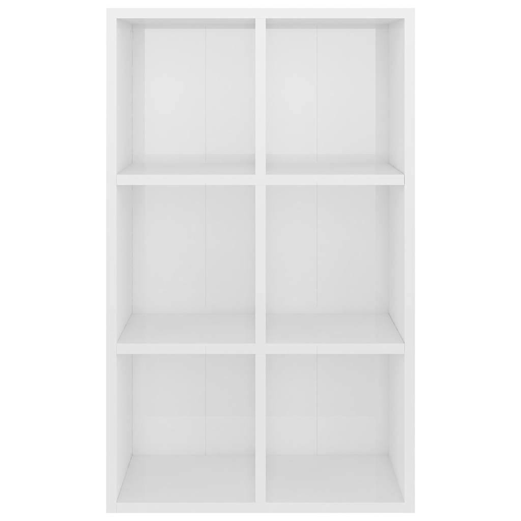 Ραφιέρα/Βιβλιοθήκη Γυαλιστερό Λευκό 66x30x98 εκ. Επεξ. Ξύλο - Pakobazaar