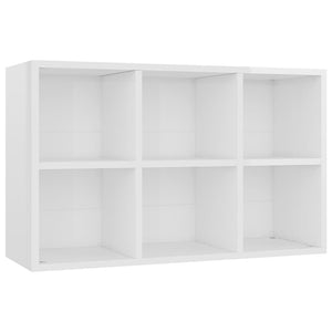 Ραφιέρα/Βιβλιοθήκη Γυαλιστερό Λευκό 66x30x98 εκ. Επεξ. Ξύλο - Pakobazaar
