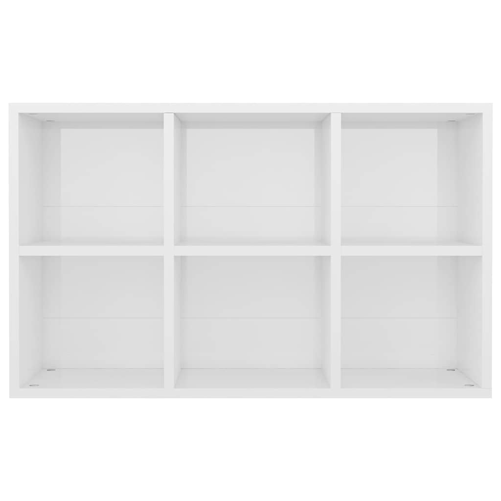 Ραφιέρα/Βιβλιοθήκη Γυαλιστερό Λευκό 66x30x98 εκ. Επεξ. Ξύλο - Pakobazaar