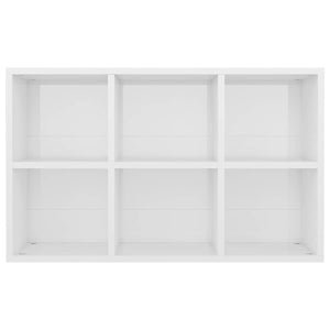 Ραφιέρα/Βιβλιοθήκη Γυαλιστερό Λευκό 66x30x98 εκ. Επεξ. Ξύλο - Pakobazaar