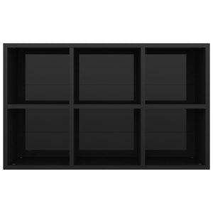 Ραφιέρα/Βιβλιοθήκη Γυαλιστερό Μαύρο 66x30x98 εκ. Επεξ. Ξύλο
