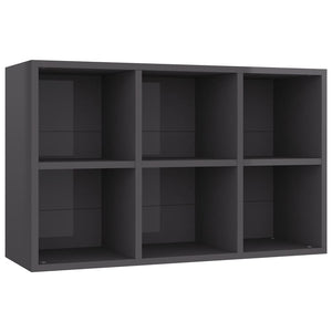 Ραφιέρα / Βιβλιοθήκη Γυαλιστερό Γκρι 66x30x98 εκ. Επεξ. Ξύλο - Pakobazaar