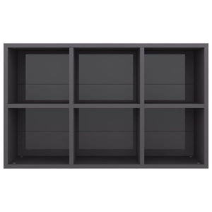 Ραφιέρα / Βιβλιοθήκη Γυαλιστερό Γκρι 66x30x98 εκ. Επεξ. Ξύλο - Pakobazaar