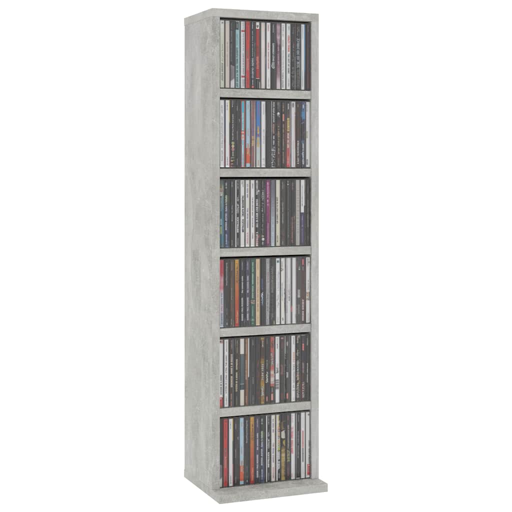 Έπιπλο για CD Γκρι Σκυροδέματος 21x20x88 εκ. Επεξεργασμένο Ξύλο