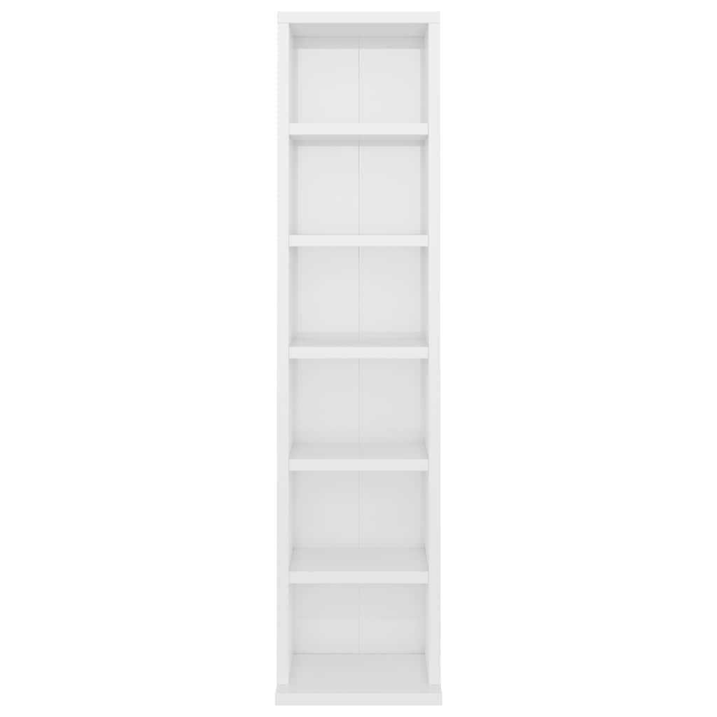 Έπιπλο για CD Γυαλιστερό Λευκό 21x20x88 εκ. Επεξεργασμένο Ξύλο - Pakobazaar