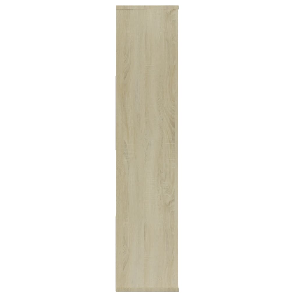 Διαχωριστικό/Βιβλιοθήκη Λευκό/Sonoma 110x24x110 εκ. Μοριοσανίδα