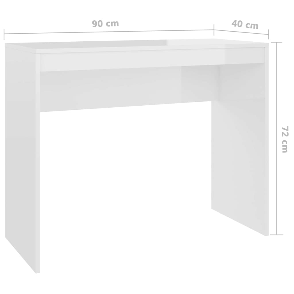 Γραφείο Γυαλιστερό Λευκό 90x40x72 εκ. Επεξεργασμένο Ξύλο