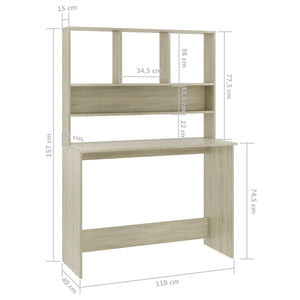 Γραφείο με Ράφια Sonoma Δρυς 110x45x157 εκ. από Μοριοσανίδα