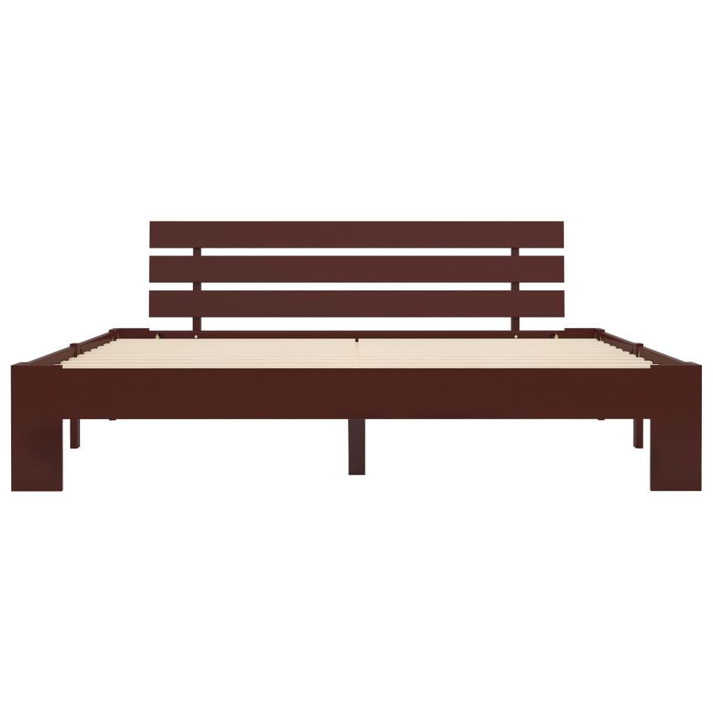Πλαίσιο Κρεβατιού Σκούρο Καφέ 180x200 εκ. από Μασίφ Ξύλο Πεύκου - PAKOBAZAAR