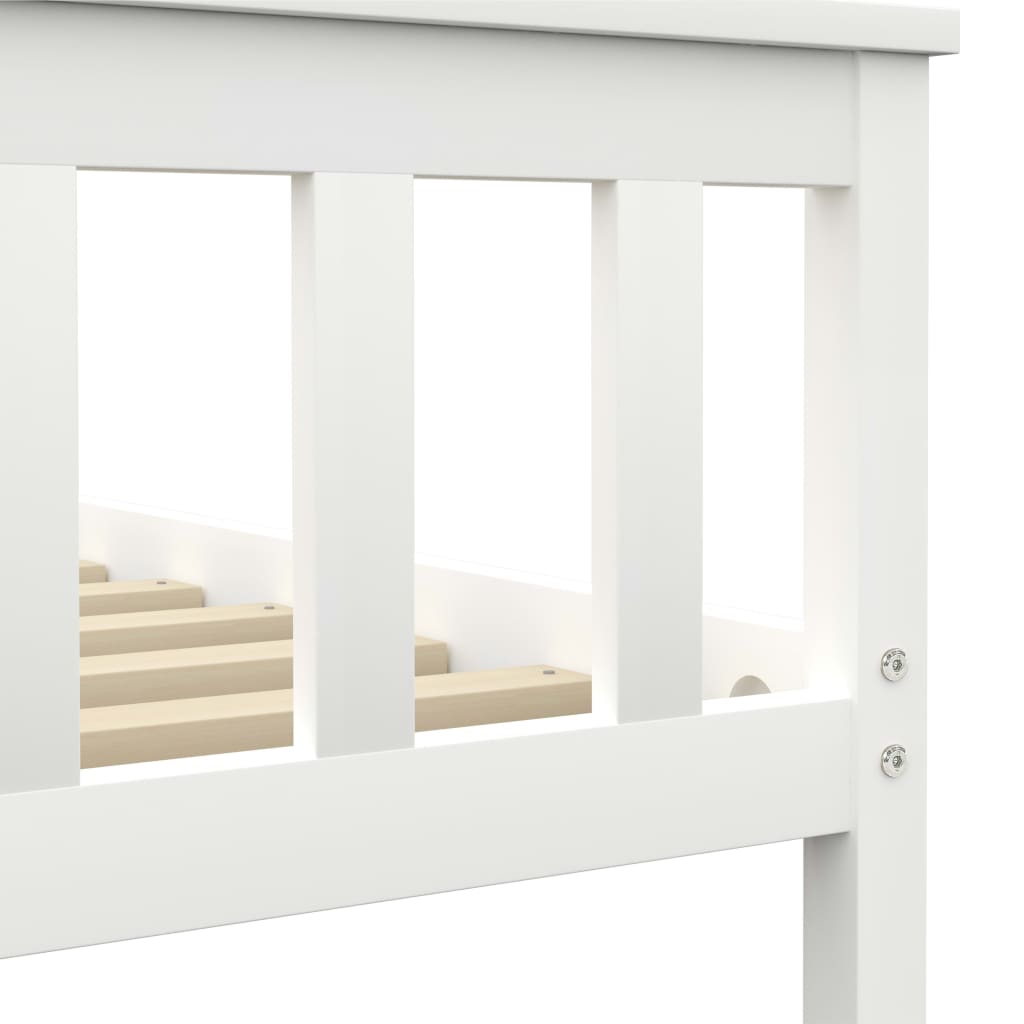 Πλαίσιο Κρεβατιού Λευκό 100 x 200 εκ. από Μασίφ Ξύλο Πεύκου - PAKOBAZAAR