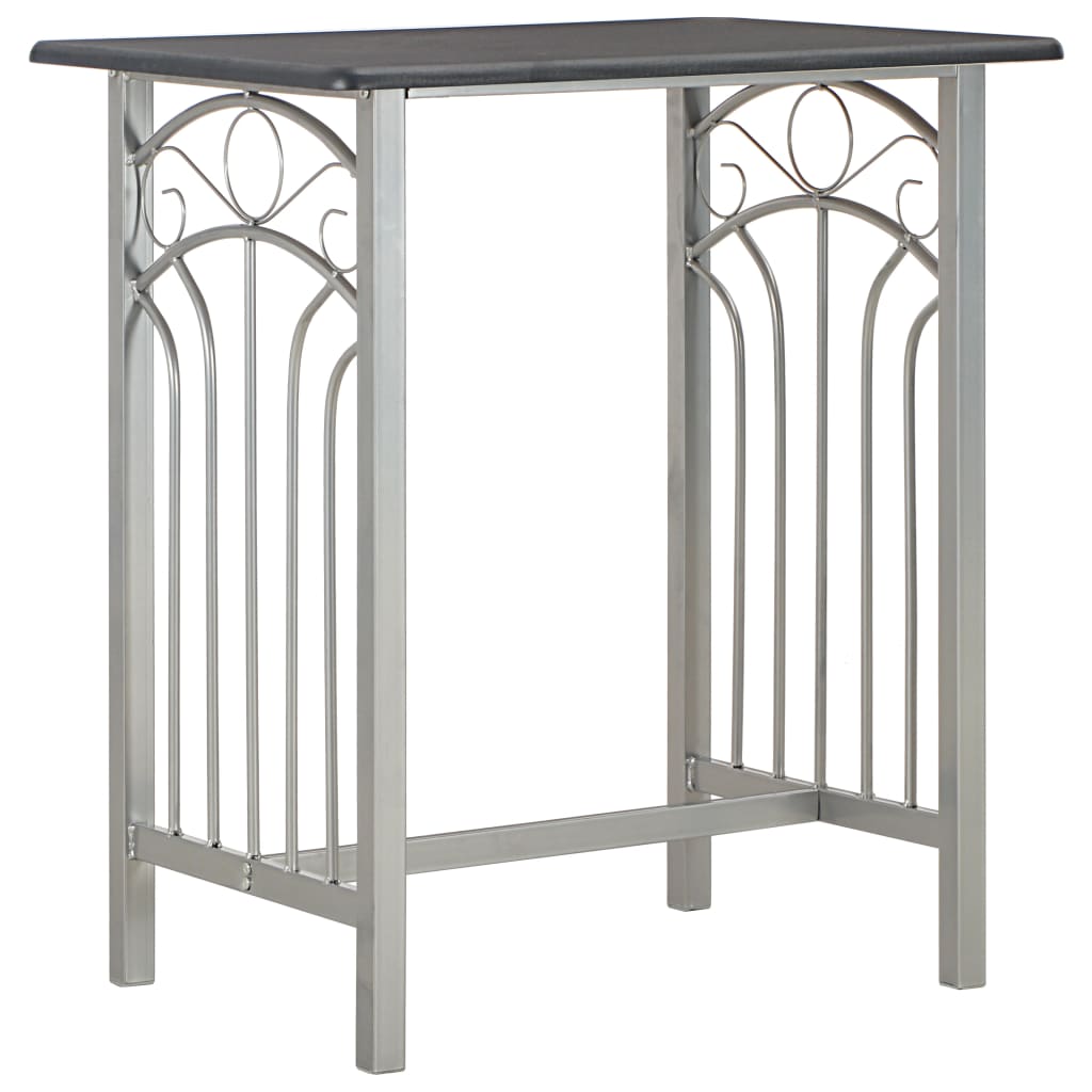 Σετ Επίπλων Μπαρ 3 Τεμαχίων Μαύρο από Ξύλο και Ατσάλι - PAKOBAZAAR