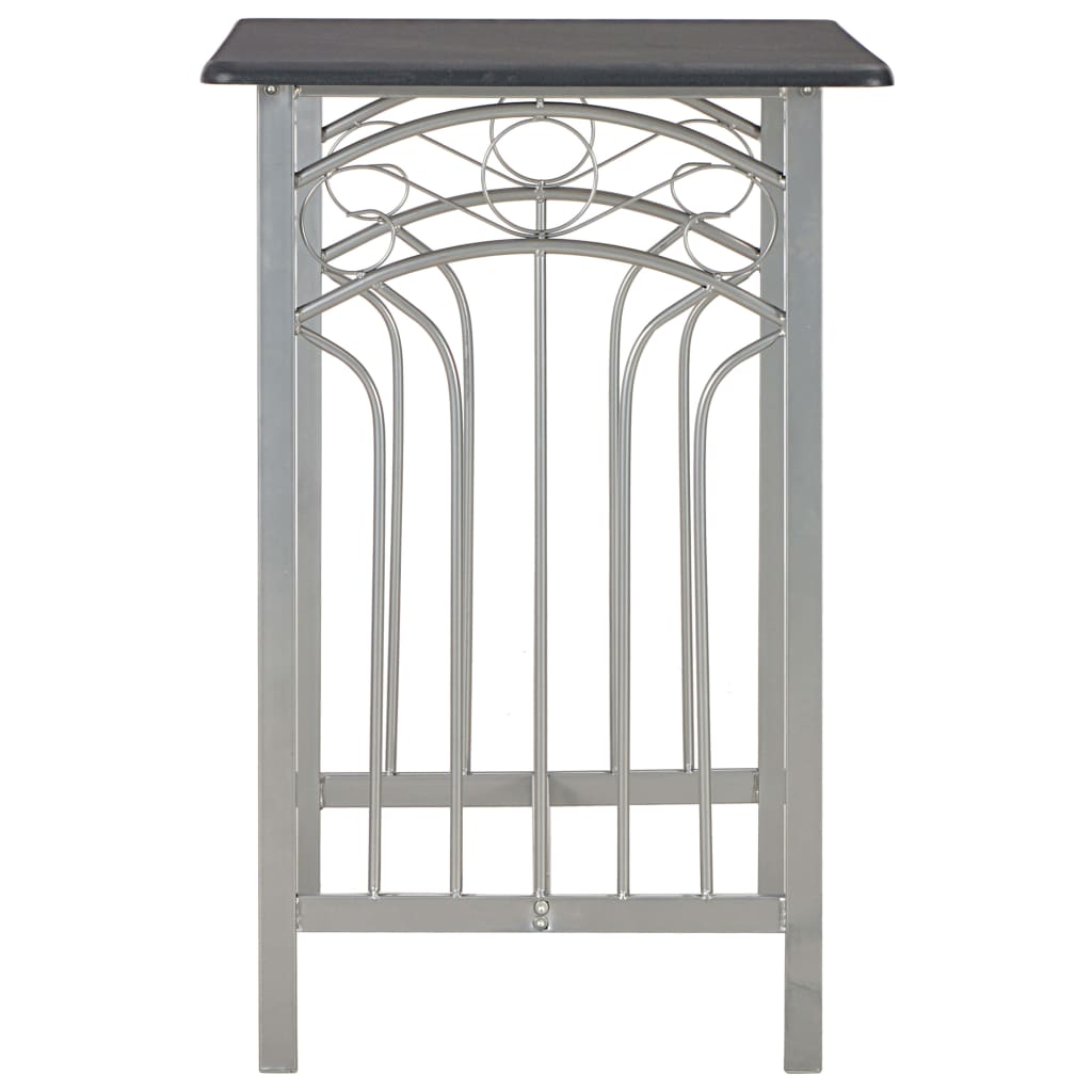 Σετ Επίπλων Μπαρ 3 Τεμαχίων Μαύρο από Ξύλο και Ατσάλι - PAKOBAZAAR