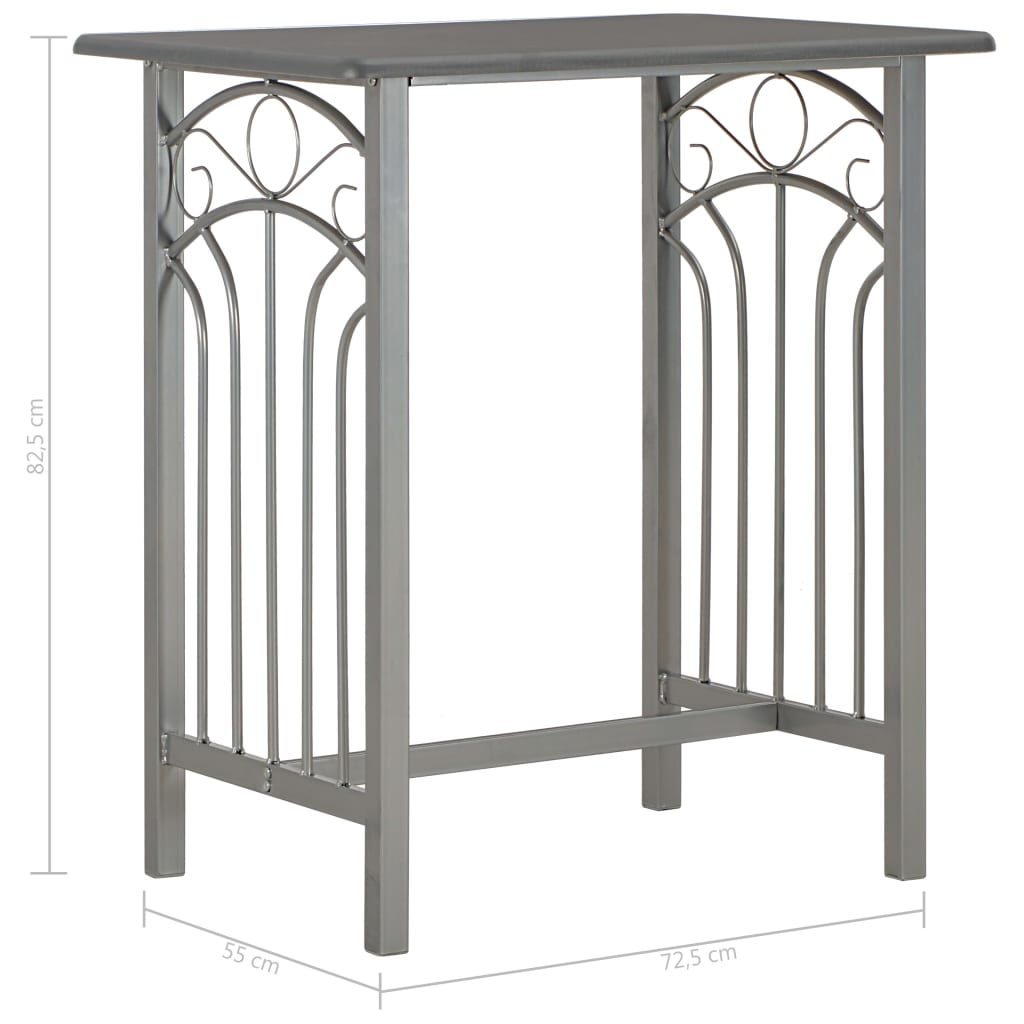 Σετ Επίπλων Μπαρ 3 Τεμαχίων Ανθρακί από Ξύλο και Ατσάλι - PAKOBAZAAR