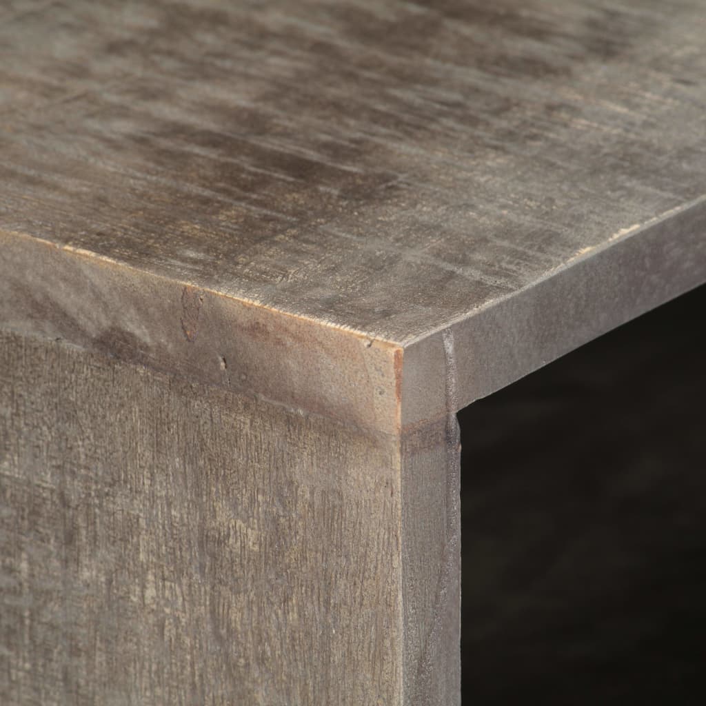 Έπιπλο Τηλεόρασης Γκρι 130x30x46 εκ. Μασίφ Ακατέργ. Ξύλο Μάνγκο - PAKOBAZAAR