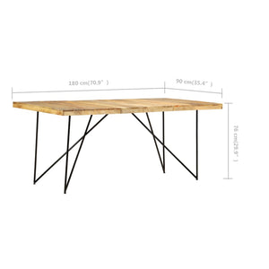 Τραπεζαρία 180 x 90 x 76 εκ. από Μασίφ Ξύλο Μάνγκο - PAKOBAZAAR