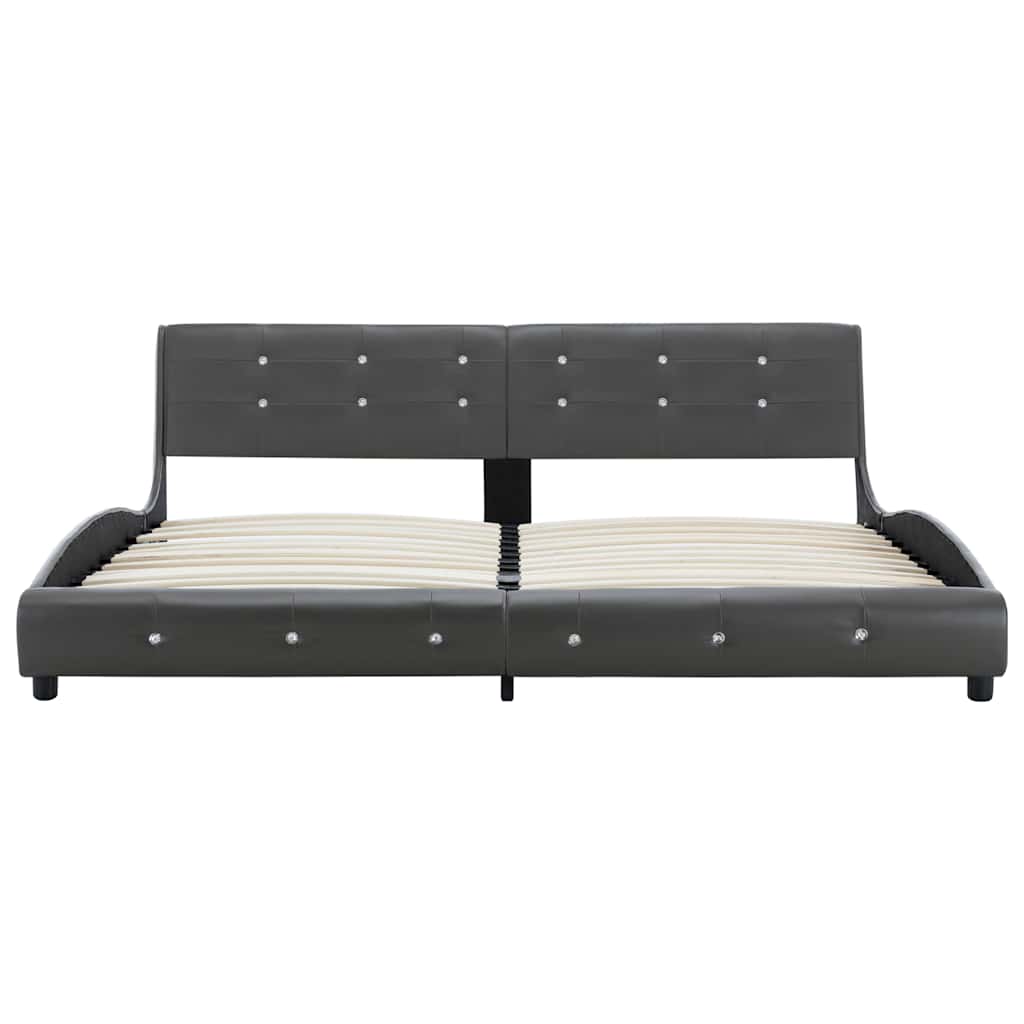 Πλαίσιο Κρεβατιού Γκρι 180 x 200 εκ. από Συνθετικό Δέρμα