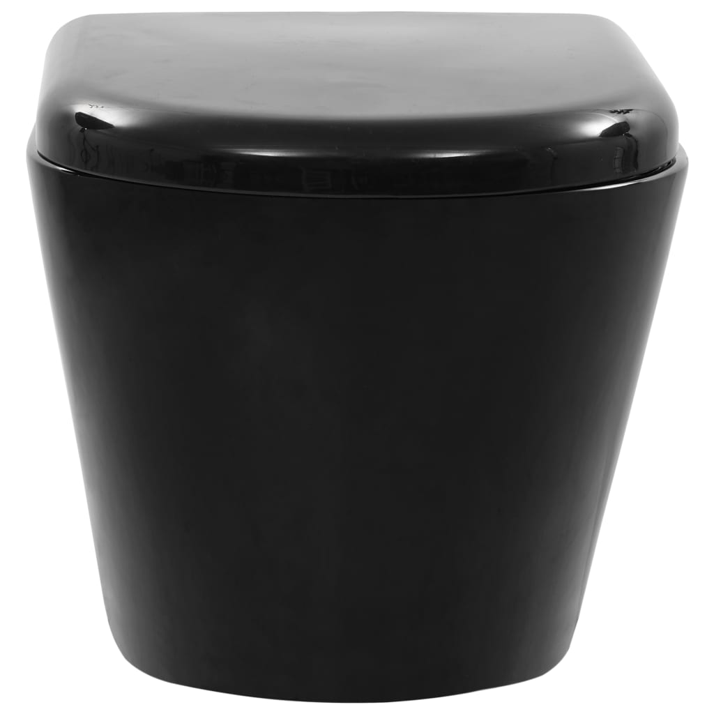 Λεκάνη Τουαλέτας Επιτοίχια/Κρεμαστή Χωρίς Χείλος Μαύρη Κεραμική - PAKOBAZAAR