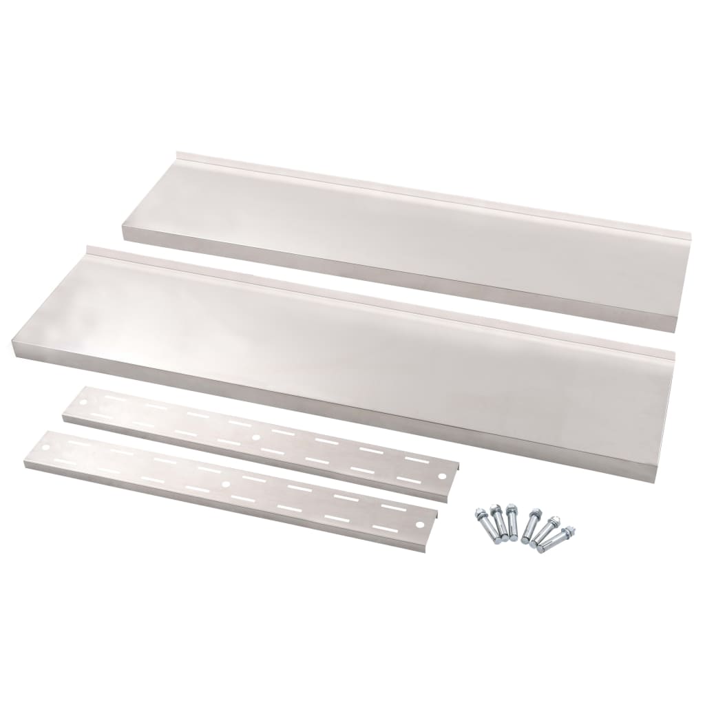 Ράφι Τοίχου 2 Επιπέδων 120 x 30 εκ. από Ανοξείδωτο Ατσάλι - Pakobazaar